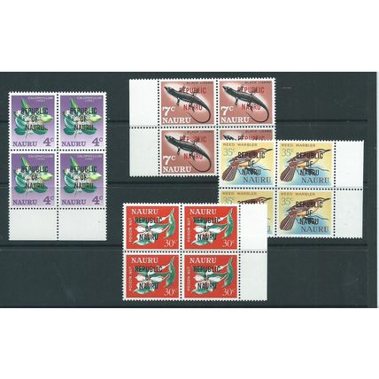 nauru stamps sg83 sg 83 flowers wildlife 1968 values overprints mnh sg91 blks