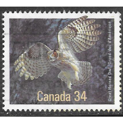 CANADA 1986 BIRDS GREAT HORNED OWL PREY USED