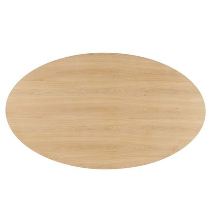 Mid-Century Modern 75” x 43.5” Oval Dining Conference Table Oak or Walnut