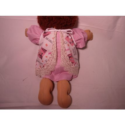 Cabbage Patch Pinkish Mix Color Dress w/Smock, fits 16-18" Doll 2pc ea*