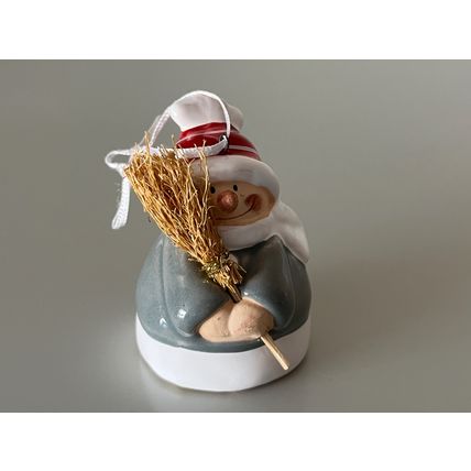 CHRISTMAS HANGING ORNAMENT - SNOWMAN WITH BROOM