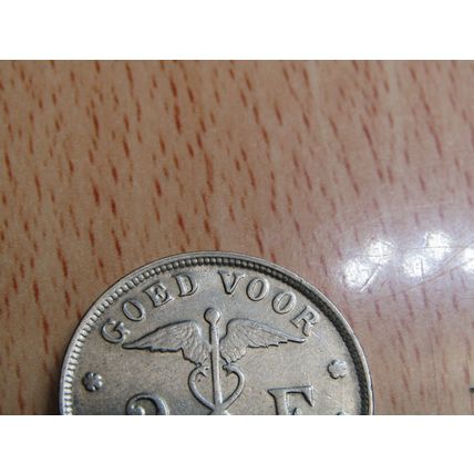 Belgium 1930 Overstruck MINT ERROR 2 Frank Belgie (Dutch - Flemish Text) Coin