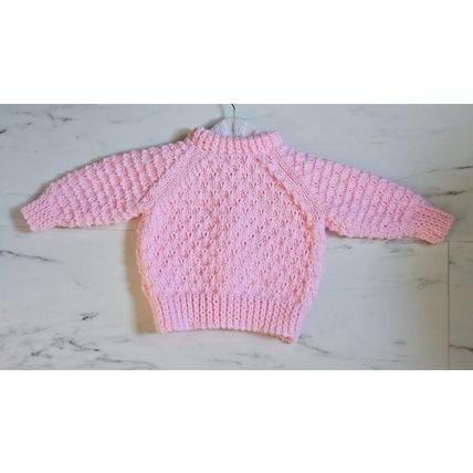 Hand Knitted Cardigan in Pink Chunky Wool to fit 18-24 months BRAND NEW