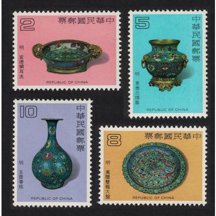 Taiwan Ming Dynasty Cloisonne Enamelware 4v 1981 MNH SG#1357-1360 MI#1391-1394