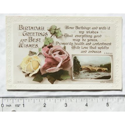 vintage postcard Birthday Greetings & Best Wishes