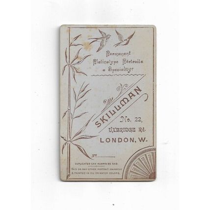 CDV, Elegant Lady, S Killman Studio, Uxbridge Road, London.