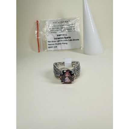 NIB Bomb Party Sz6 BP Ring RBP7802 Incredible Sparkle Lt Rhodolite CZ Rhodium Pl