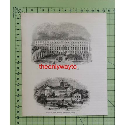 Hampton Court Palace & York House, Whitehall, Book Illustration (Print), 1850