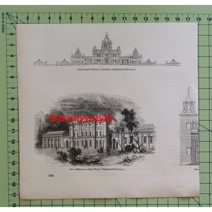 Mansion At Caen Wood & Castle Howard, Book Illustration (Print), 1850