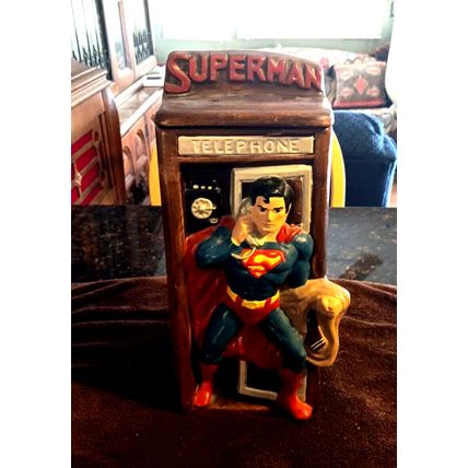 Old Cookie Jar California Original Superman In Telephone Both 13 1/4" Tall 1978