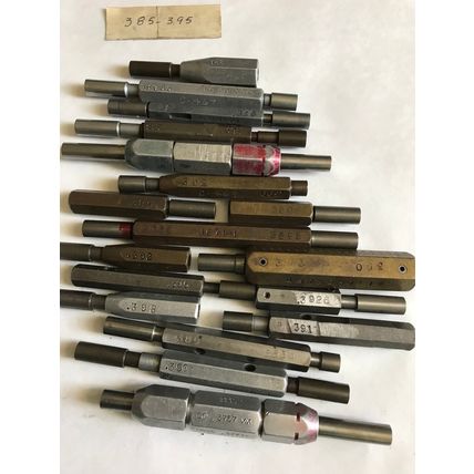 MIXED LOT GO NO GO PLUG GAGE,.385" THRU .3757,.3773,.383,.383,.386,.385 .395,ES