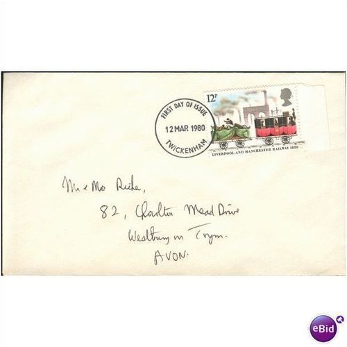 GB FDI Cover 1980 - Liverpool & Manchester Railway 12p