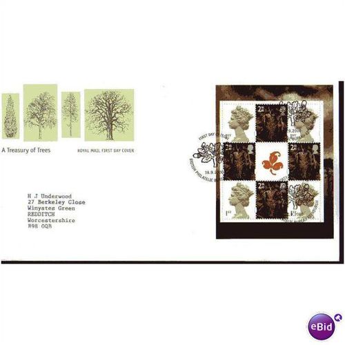2000 'A TREASURY OF TREES' F.D.C (BUREAU F.D.I CANCELLED) (EBID562)