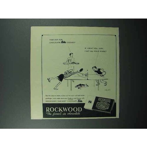 1946 Rockwood's Chocolate Bits Ad - Time Out Cookies