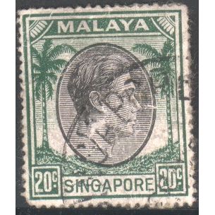 Singapore 1948 - SG9 - 20c black and green - KGV1 - used