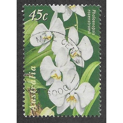AUS 1998 45c 'JOINT ISSUE WITH SINGAPORE- ORCHIDS' FINE USED (EBID68-296)