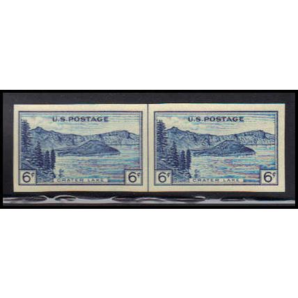 761 6c Crater Lake Very Fine MNH Vert Line Hor Pair Z2190