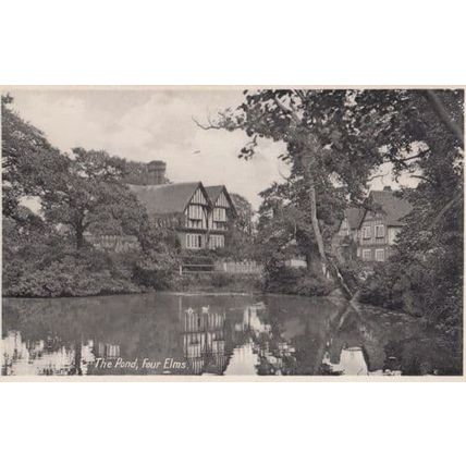 The Mill Pond at Four Elms Kent Antique Postcard