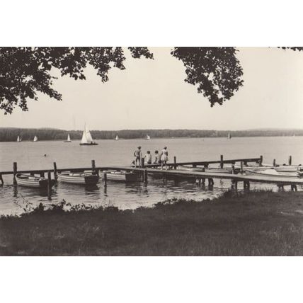 FDGB Erholungsheim Franz Kirsch Diensdorf AM Scharmutzelsee German Boat Postcard