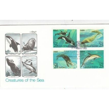 United States 1990 Creatures of the Sea FDC special cancel VGC