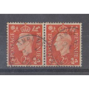 GB 1941 George VI 2d orange horizontal pair SG 488