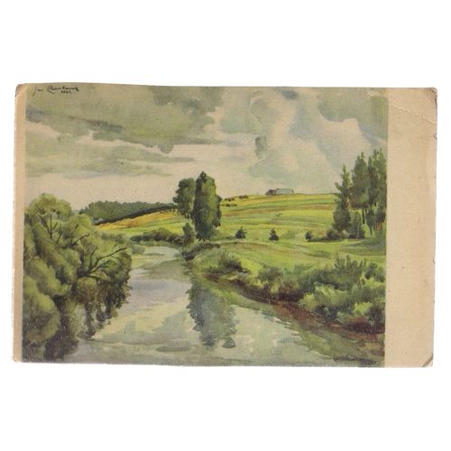 JAN RAMBOUSEK vintage unused postcard Czech Artist, Painter #