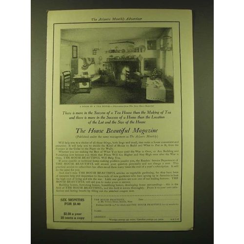 1918 The House Beautiful Magazine Ad - There is more in the success