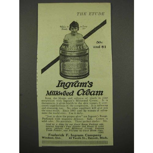 1918 Ingram's Milkweed Cream Ad