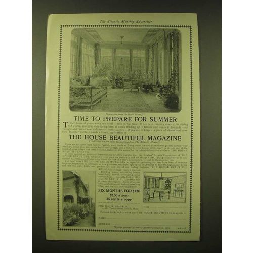 1918 The House Beautiful Magazine Ad - Time to prepare for summer