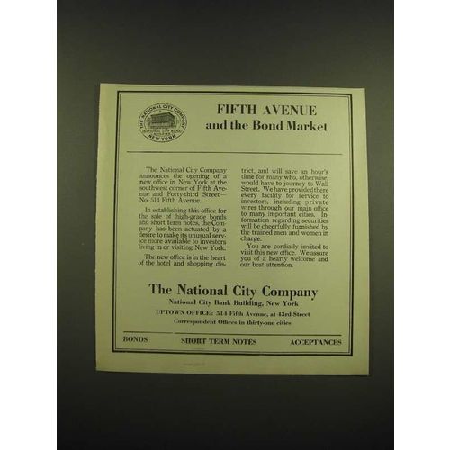 1918 The National City Company Ad - Fifth avenue and the bond market