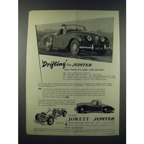 1952 Jowett Jupiter Car Ad - Drifting