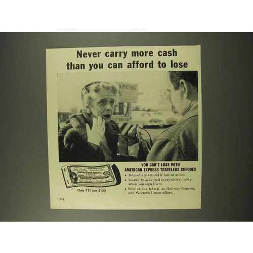 1956 American Express Travelers Cheques Ad