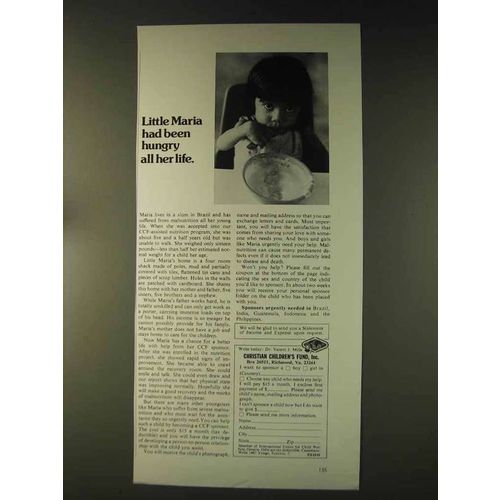 1976 Christian Children's Fund Ad - Little Maria