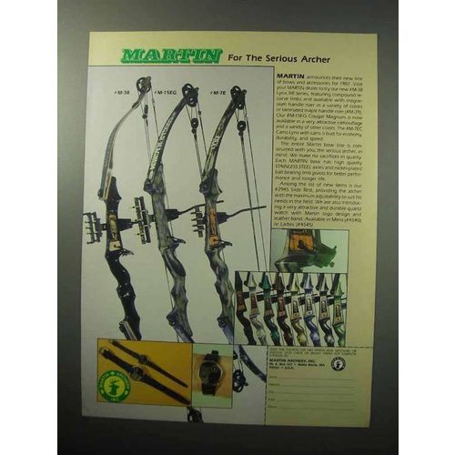 1987 Martin Bows Ad - M-38, M-15EG, M-7E
