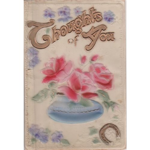 Christmas card circa 1905 Thoughts of You by Tuck embossed see my other listings