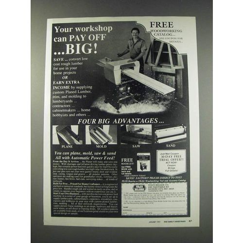 1991 Foley-Belsaw Planer-Molder-Sander-Saw Ad - Your workshop can pay off