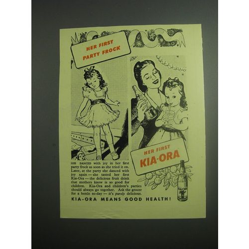 1948 Kia-Ora Fruit Drink Ad - Her first party frock
