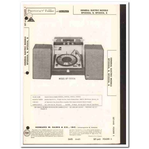 general electric models rp2050x rp2051x phono sams photofact manual