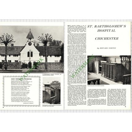 9271) St Bartholomew's Hospital Chichester William Cawley - 1968 Article