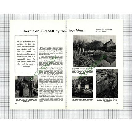 9378) Jan & Sue Buzeman Norton Priory Mill Harry Battye - 1972 Article