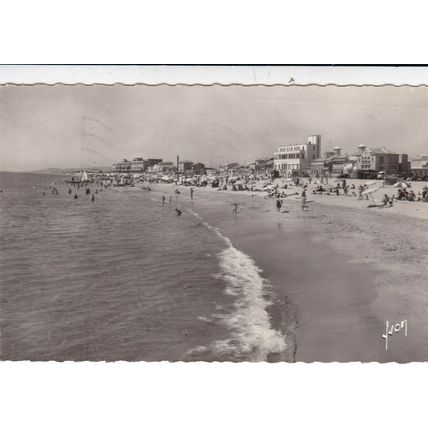 Palavas Les Flots Plage France Real Photo Postcard posted 1956 VGC