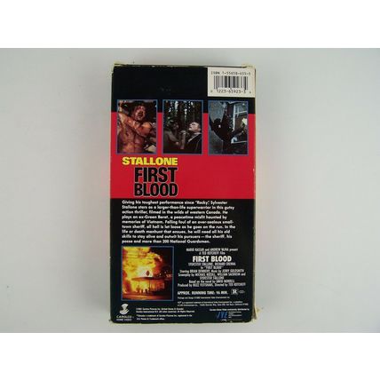 First Blood Stallone VHS 1982 Caroloco Home Video Tape Blister Box Edition