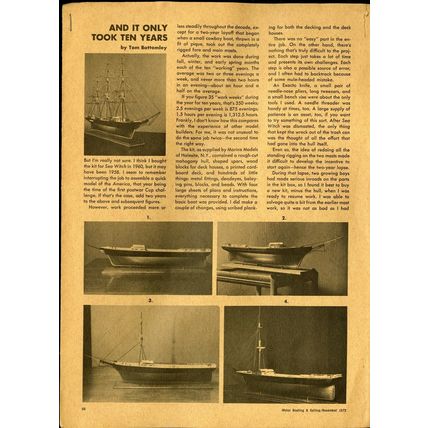 SCIENTIFIC 1851 YACHT AMERICA 1970 WOOD SHIP MODEL KIT 178 CLOTH SAILS