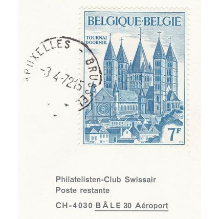 Swissair Brussels Basel Airport 1972 DC9 Switzerland First Flight Cover aviation