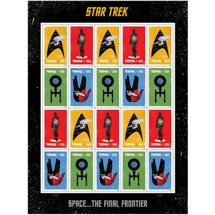 Star Trek Enterprise classic TV Sheet of 20 Current Rate Stamps Scott 5132-35