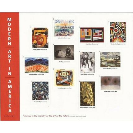 Modern Art in America 1913-1931 Sheet of 12 Current Rate Stamps Scott 4748