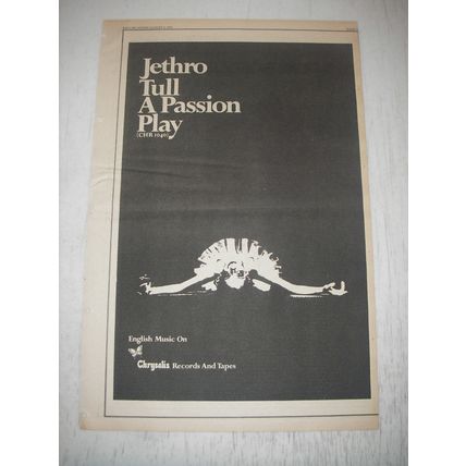 1973 Jethro Tull A Passion Play Album Advertisement