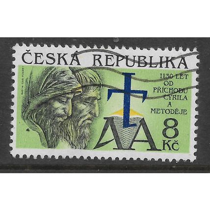 CZECH REPUBLIC 1993 STS CYRIL AND METHODIUS IN MORAUA 8K GREEN SG10 FINE USED