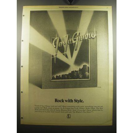 1975 Jo Jo Gunne Album Ad - Rock with Style