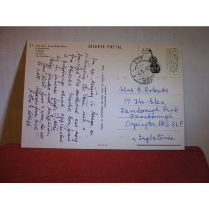 BOM JESUS, BRAGA, PORTUGAL 'born jesus' sanctuary. used postcard 1992 pm =